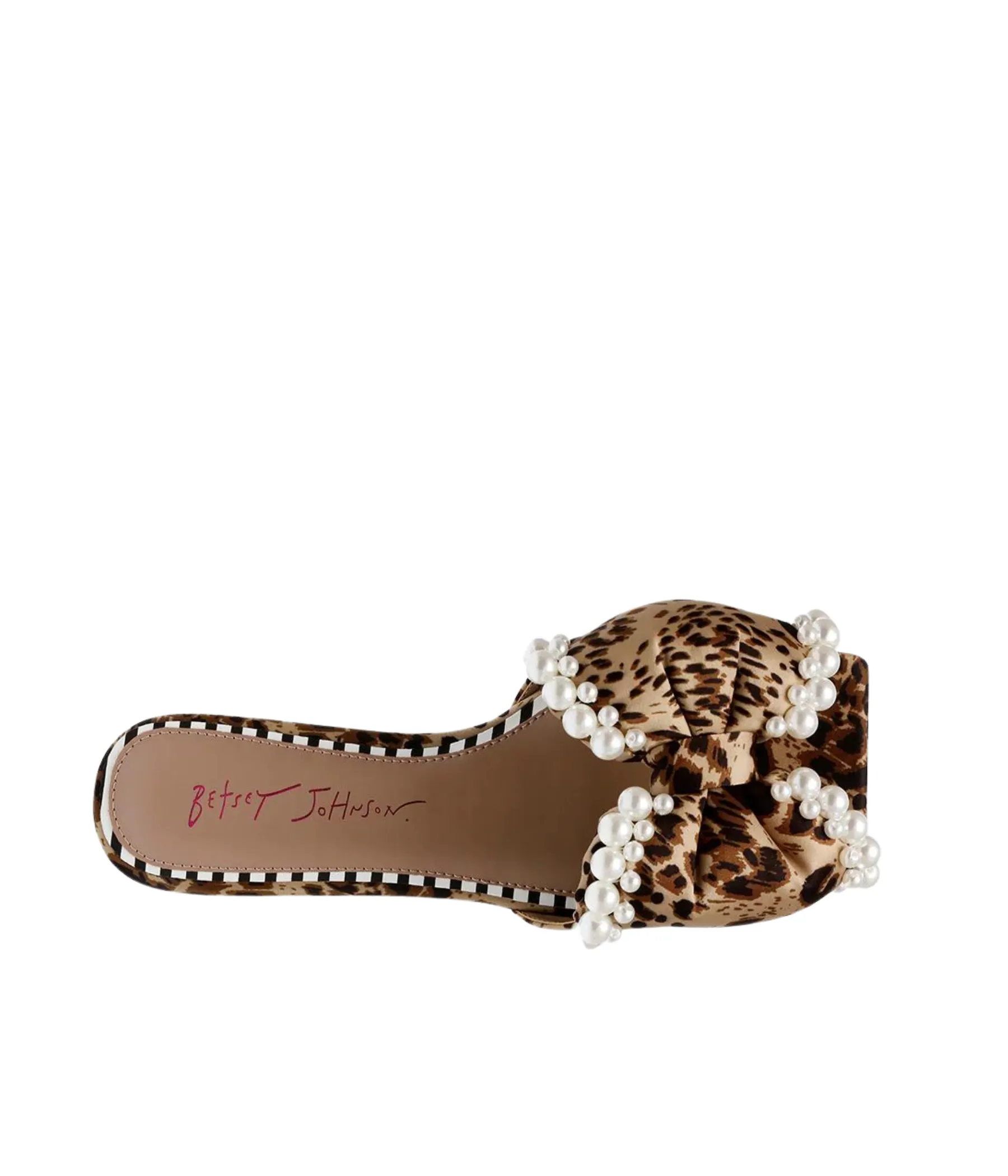 Liah Leopard Bow Sandals with Pearls