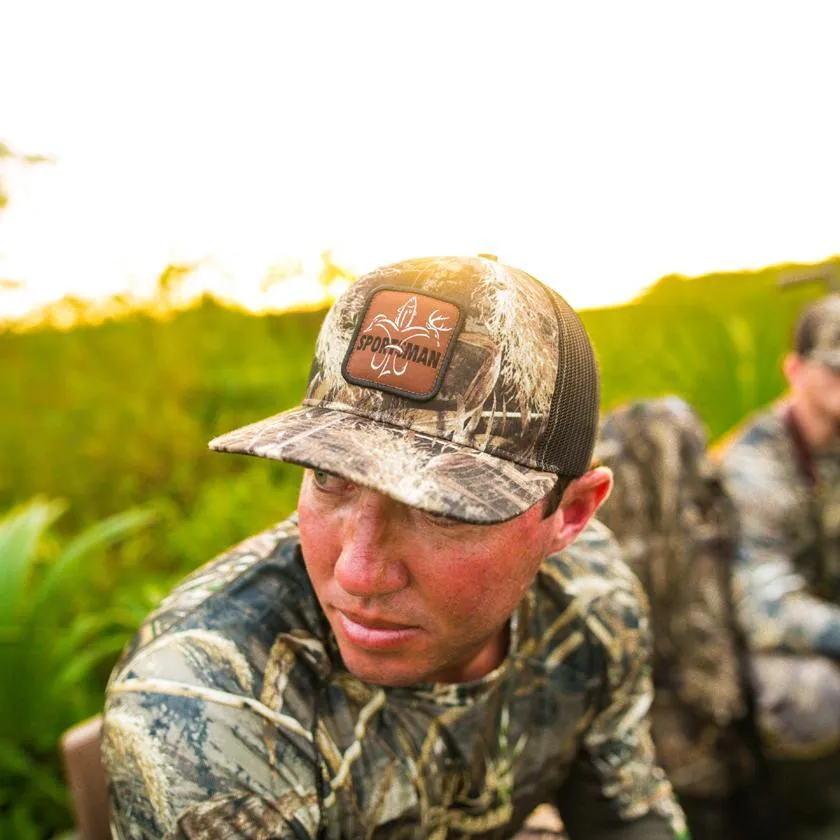 Logo Patch Snapback Camo Hunting Hat - Mossy Oak Bottomland