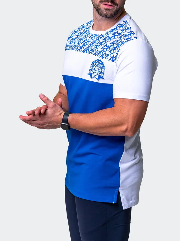 Maceoo Stretch Short-Sleeve Athletic Wear | Tee Comboprint Blue