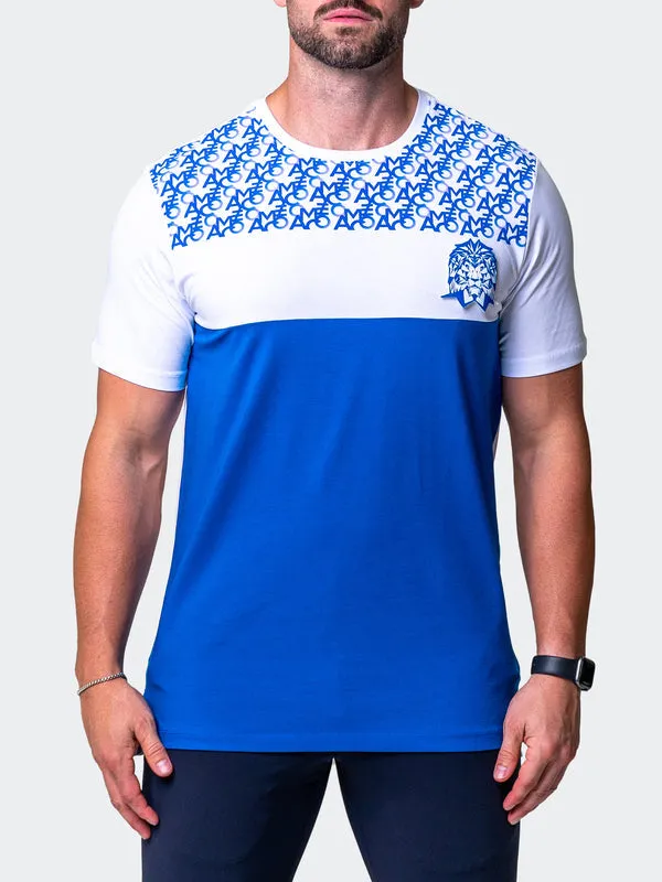 Maceoo Stretch Short-Sleeve Athletic Wear | Tee Comboprint Blue