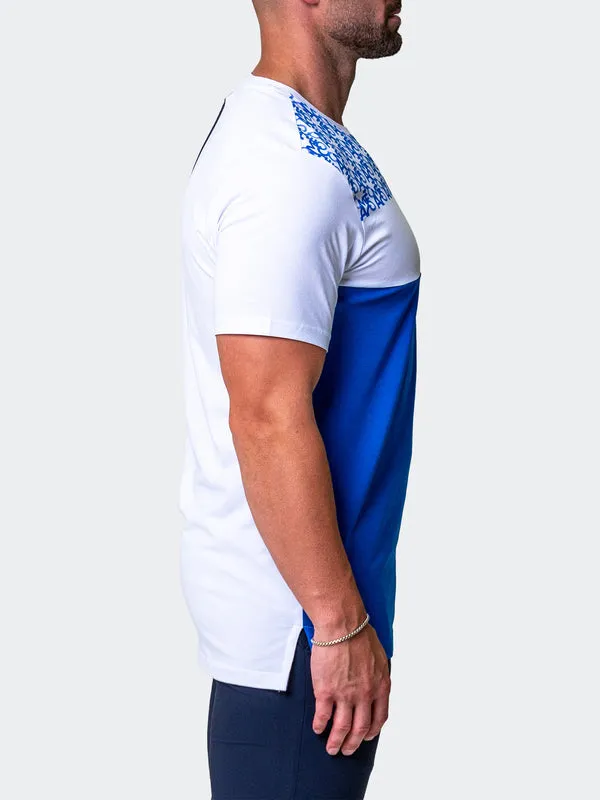 Maceoo Stretch Short-Sleeve Athletic Wear | Tee Comboprint Blue