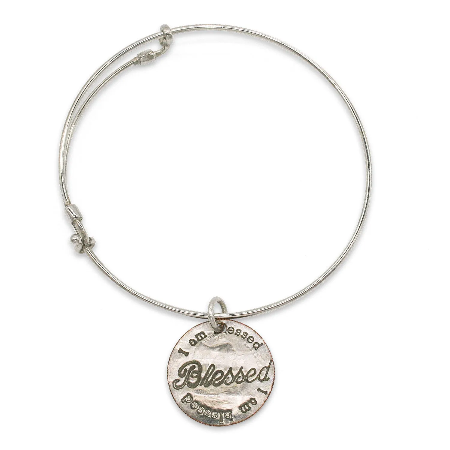 Mariamor Blessed Adjustable Bangle, Sterling Silver