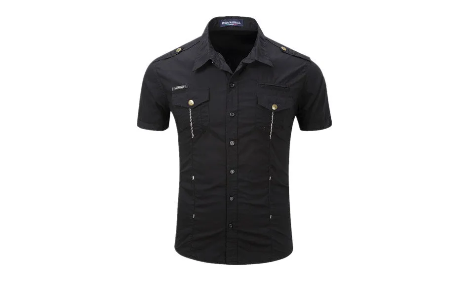 Men's Short-Sleeve Casual Work Shirt