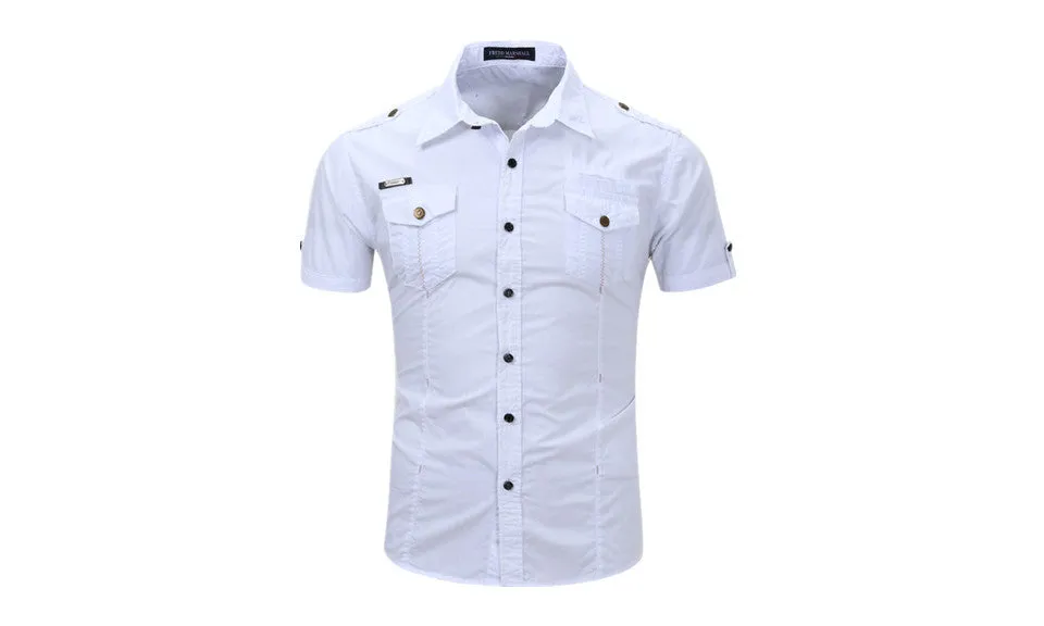 Men's Short-Sleeve Casual Work Shirt