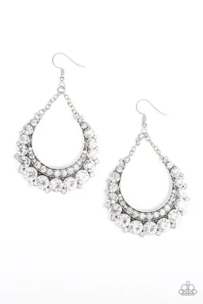 Once In A SHOWTIME White-Earrings