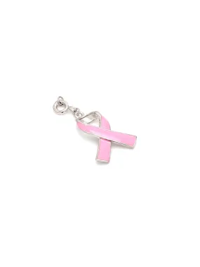 Pink Ribbon Trendy Charm - Pure 925 Sterling Silver