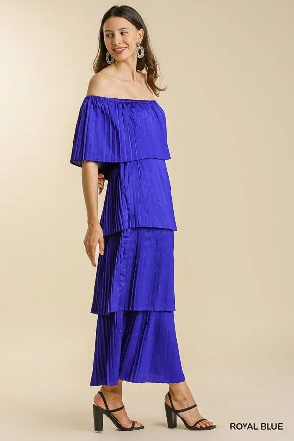 Pleated Layers Midi Dress