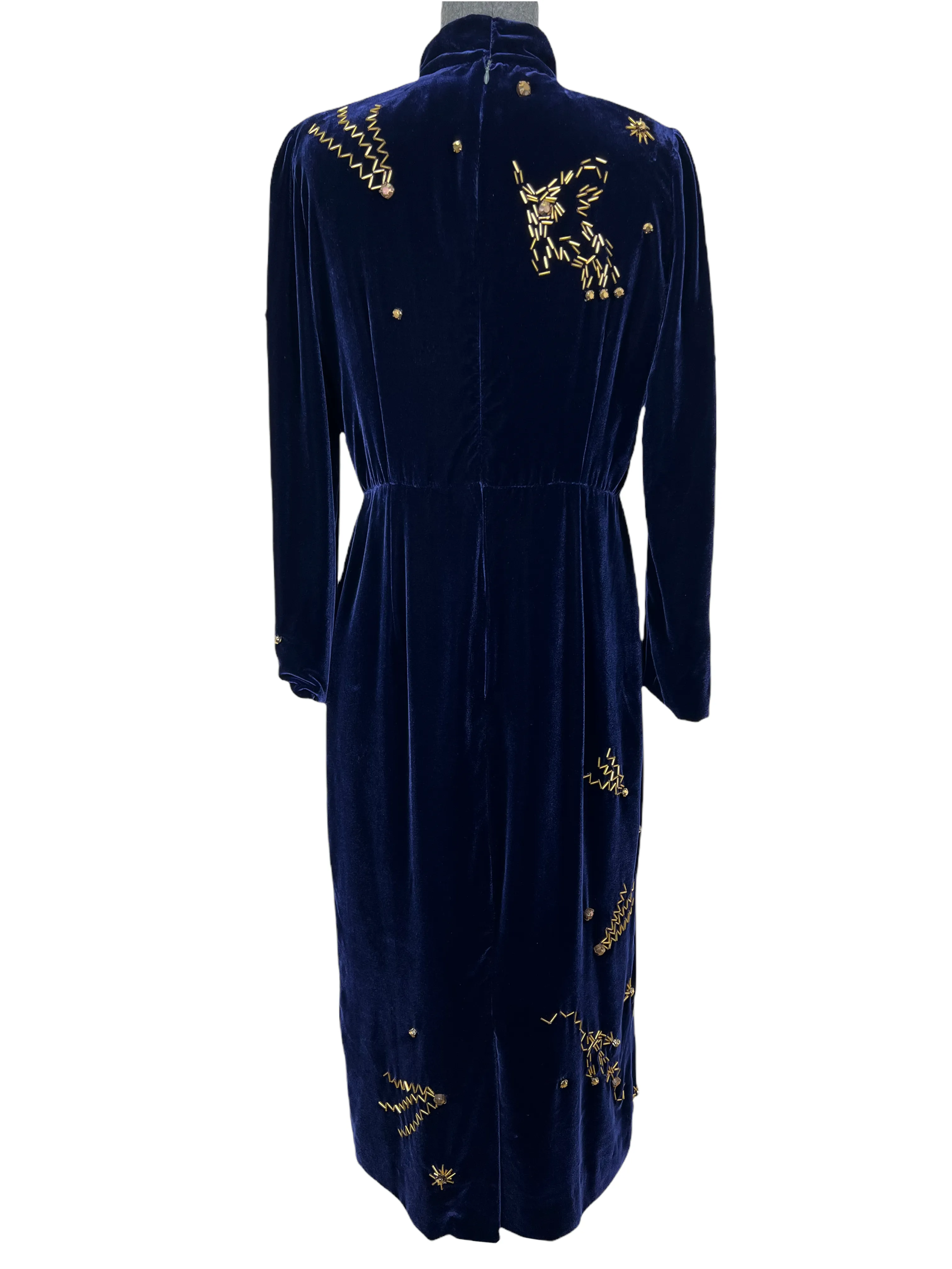 Prada Velvet Embellished Midi Dress Size M