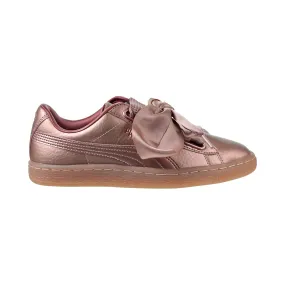 Puma Basket Heart Women's Lace Up Shoes Copper Rose