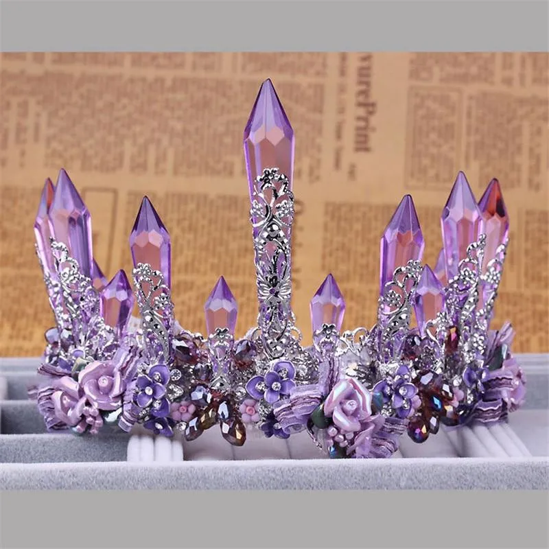 Purple Crystal Queen Party & Wedding Crown for Women