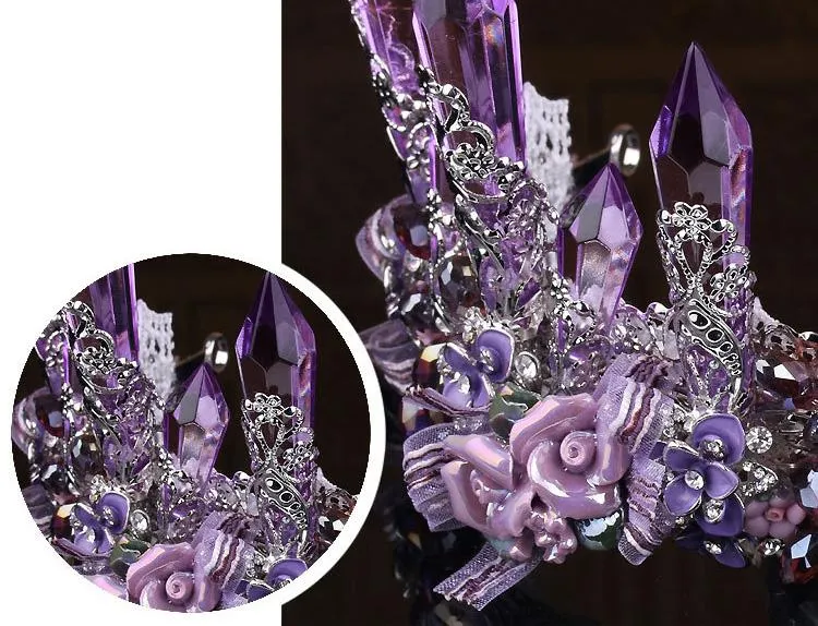 Purple Crystal Queen Party & Wedding Crown for Women