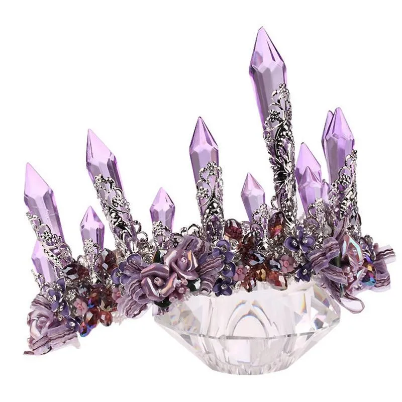 Purple Crystal Queen Party & Wedding Crown for Women