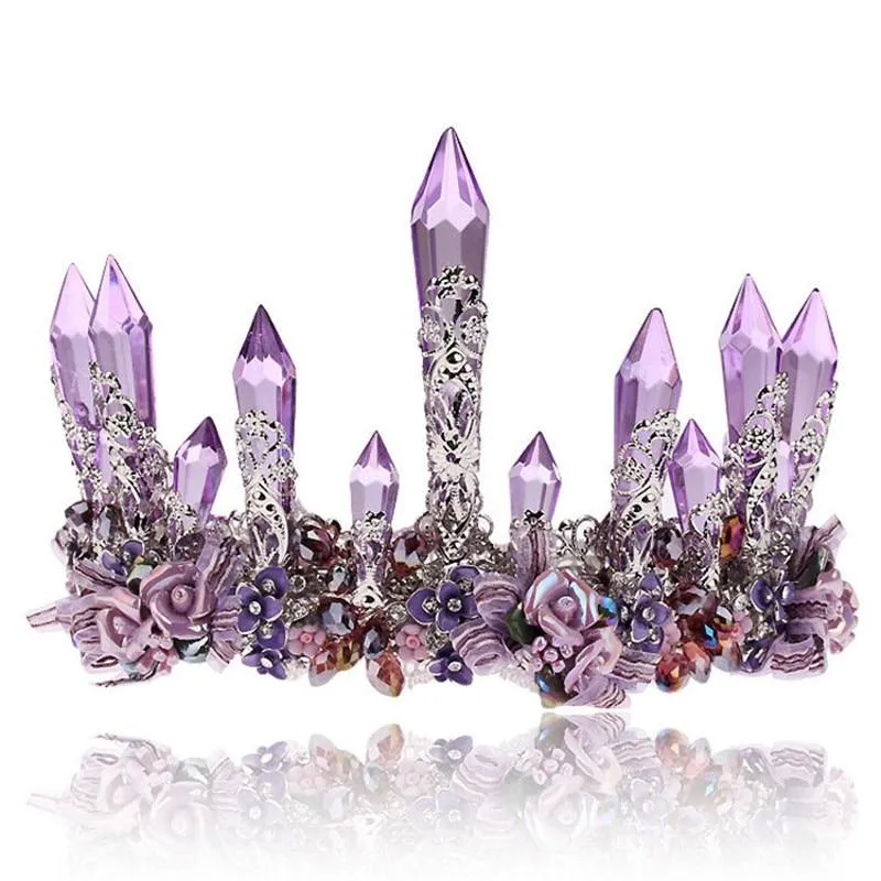 Purple Crystal Queen Party & Wedding Crown for Women