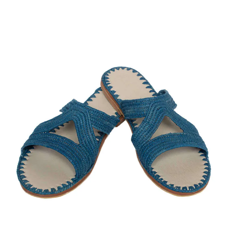 Raffia Slippers Habeeba in Jeans