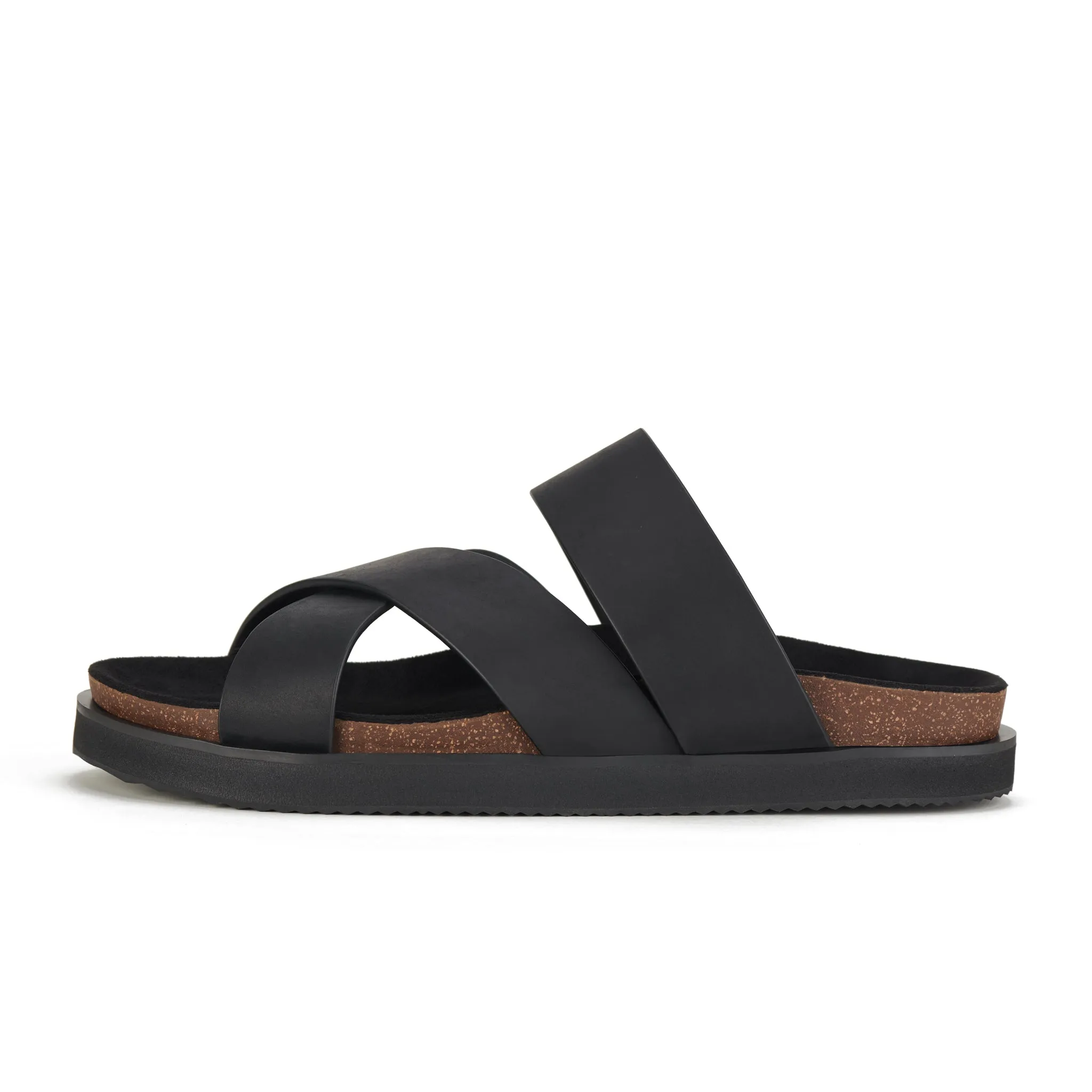 Rhodes Mens Cross Slide Black