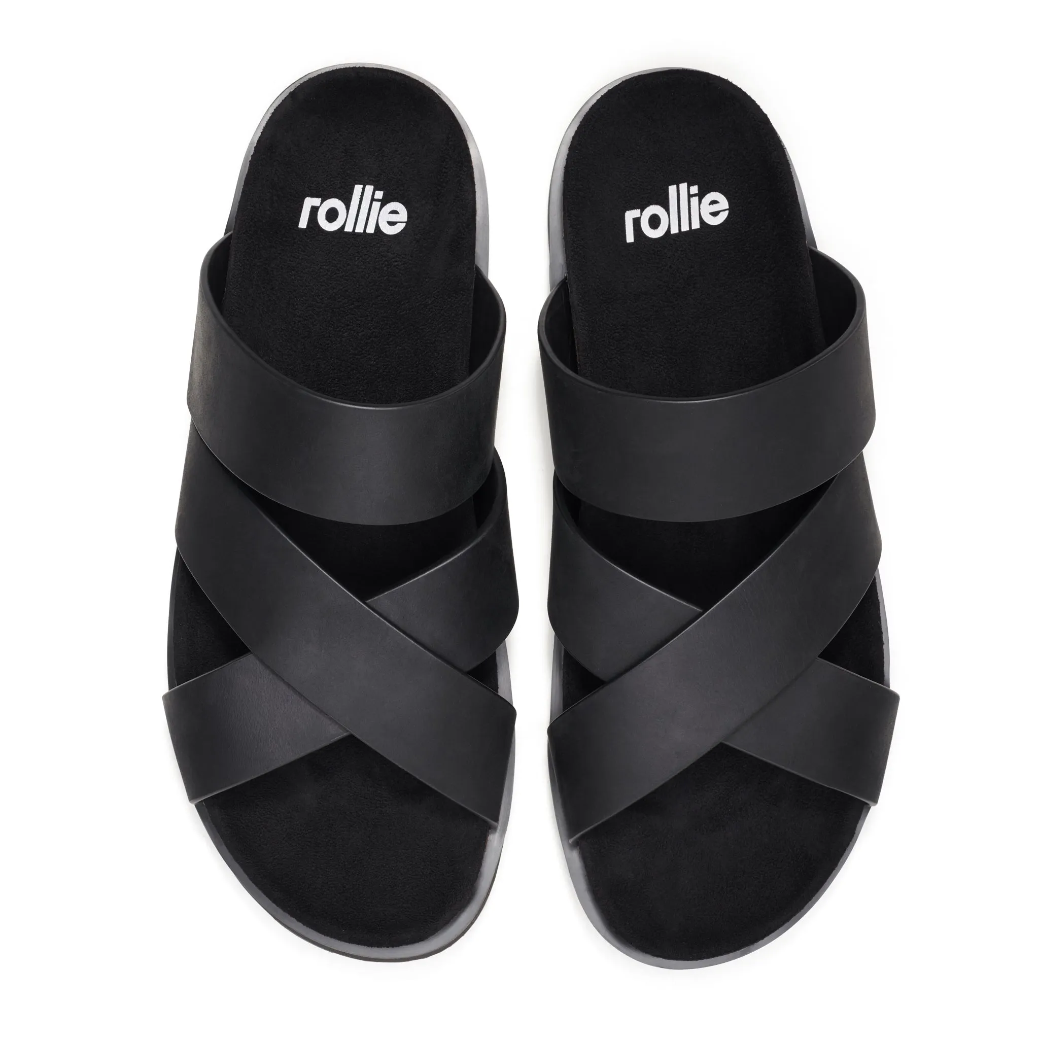 Rhodes Mens Cross Slide Black