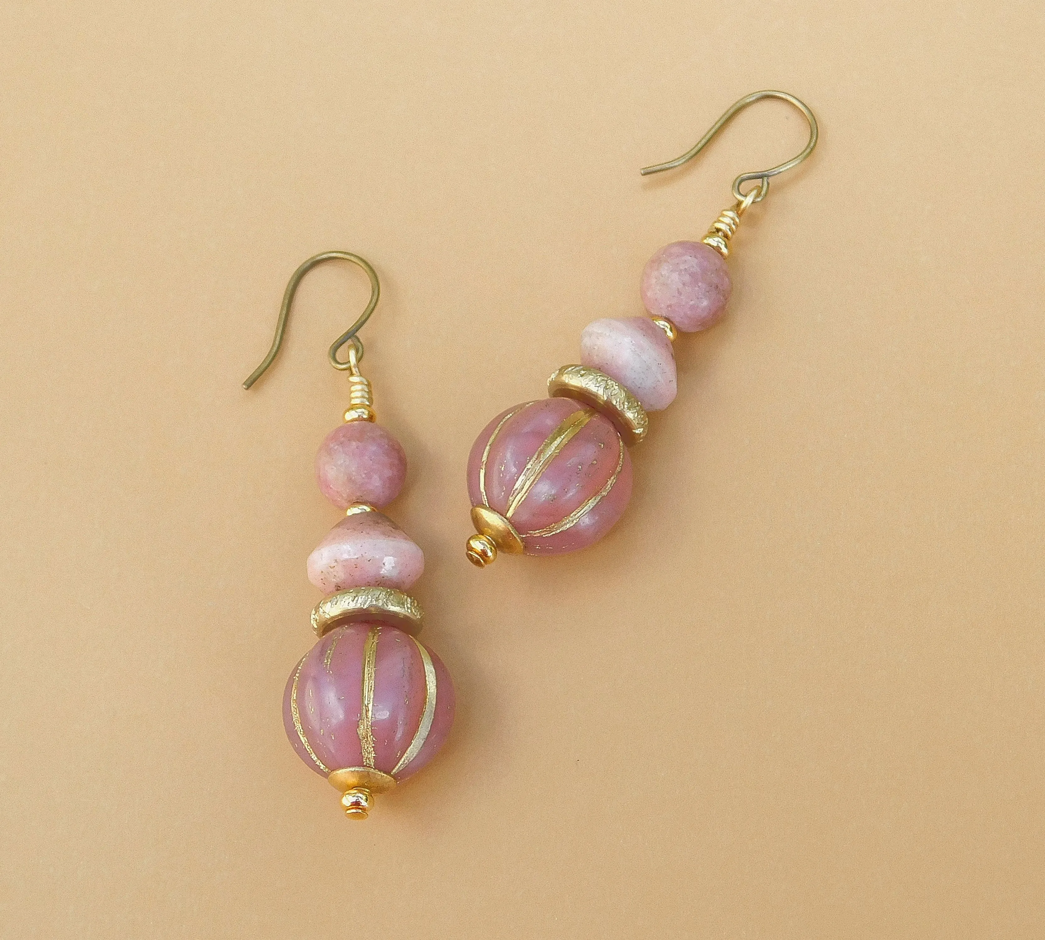 Rosy Rhodonite Earrings