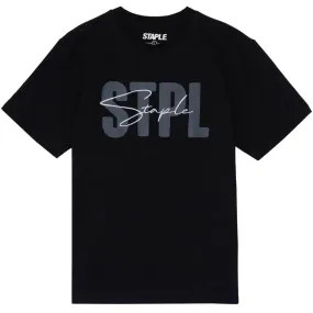 SCRIPT EMBROIDERED TEE (BLACK)