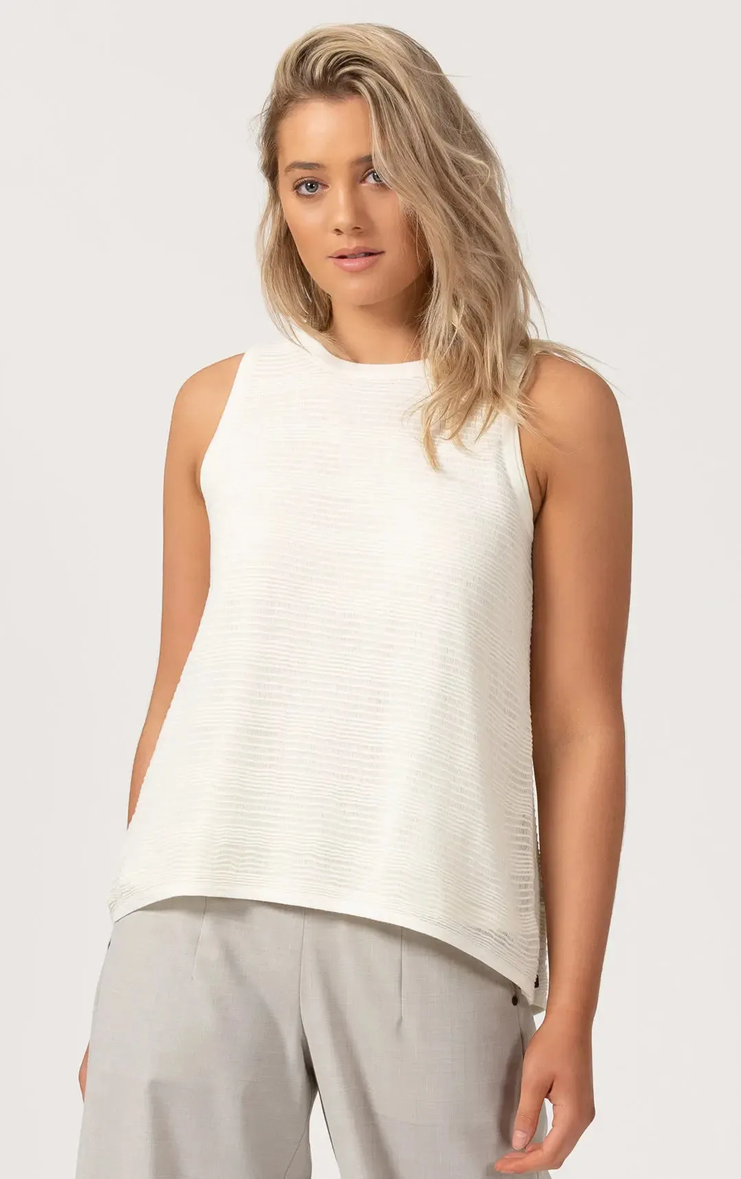 SHEER STRIPED TANK - CLEARANCE