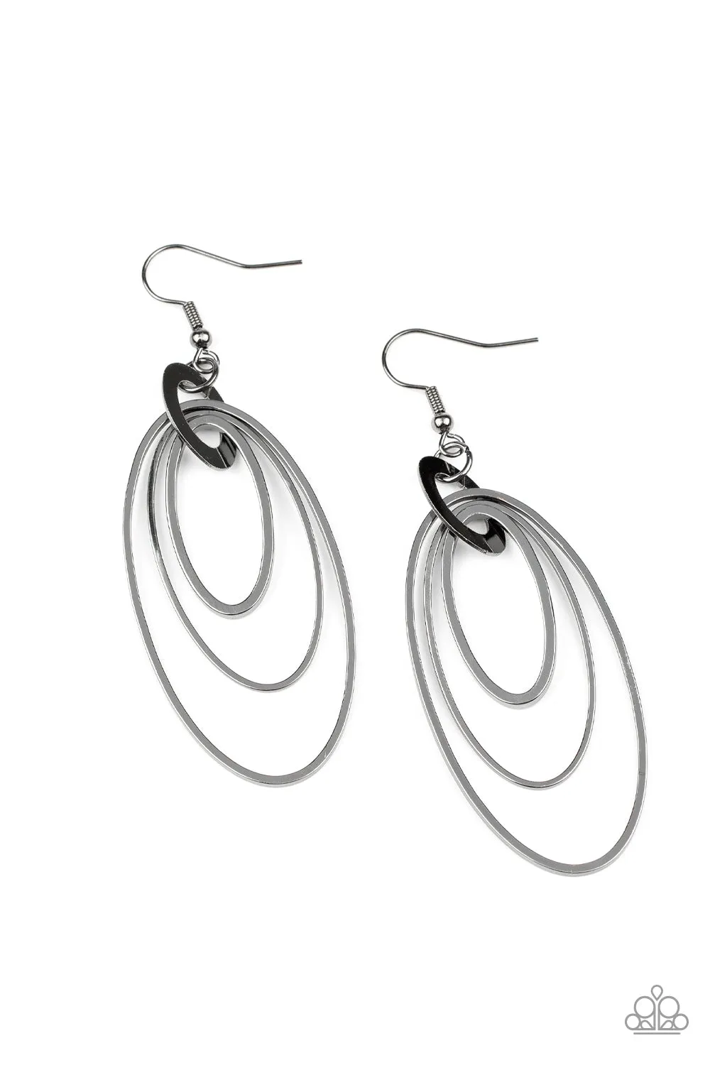 Shimmer Surge - Black Paparazzi Earrings