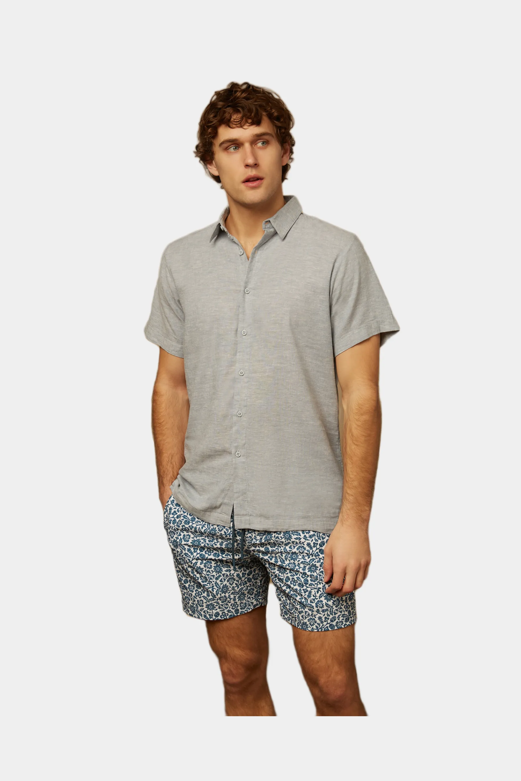 Short Sleeve Stretch Linen Shirt