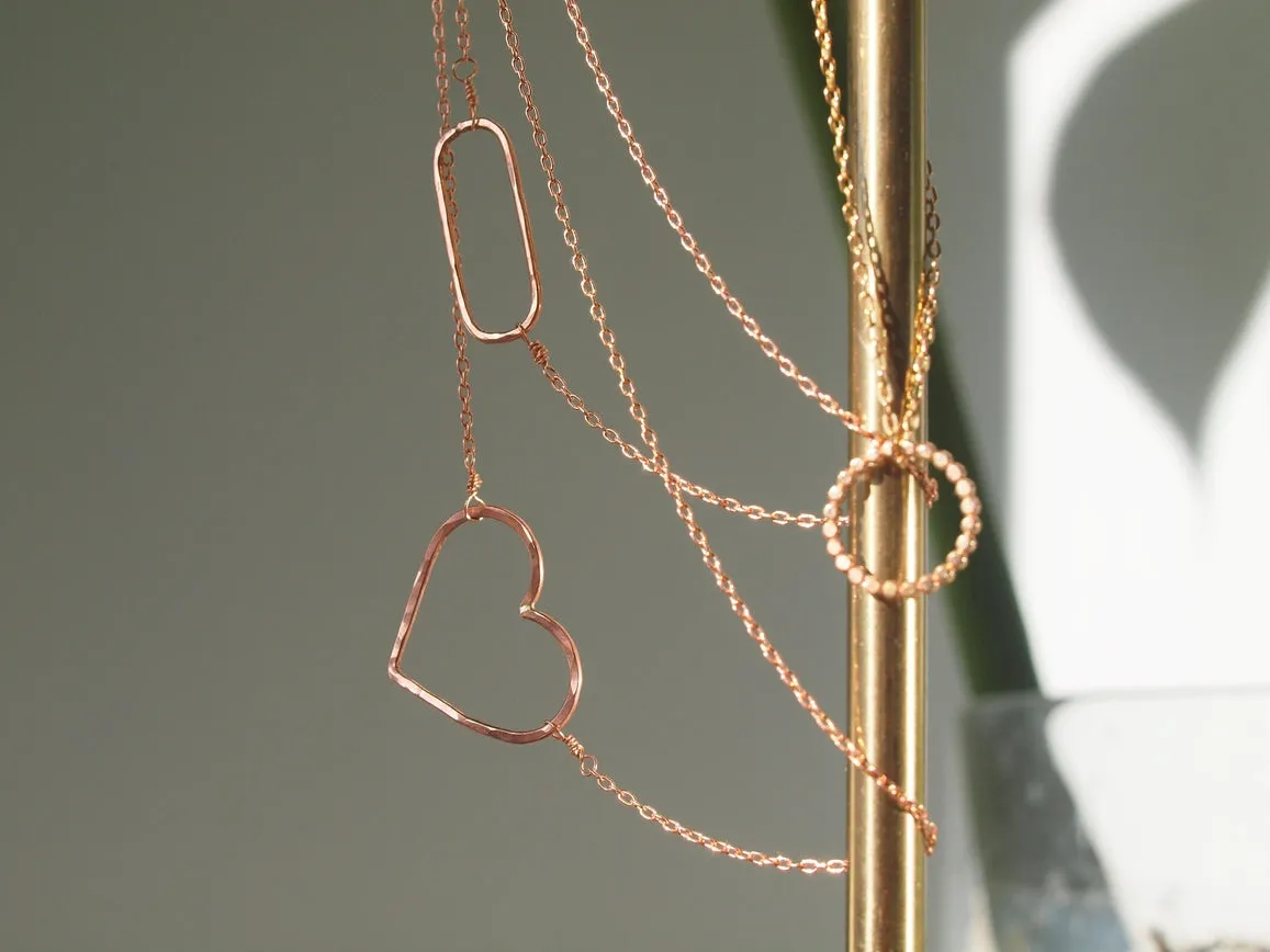 Siebijoux Rose Gold Heart Necklace