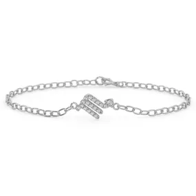 Silver Sagittarius Pave Zodiac Bracelet