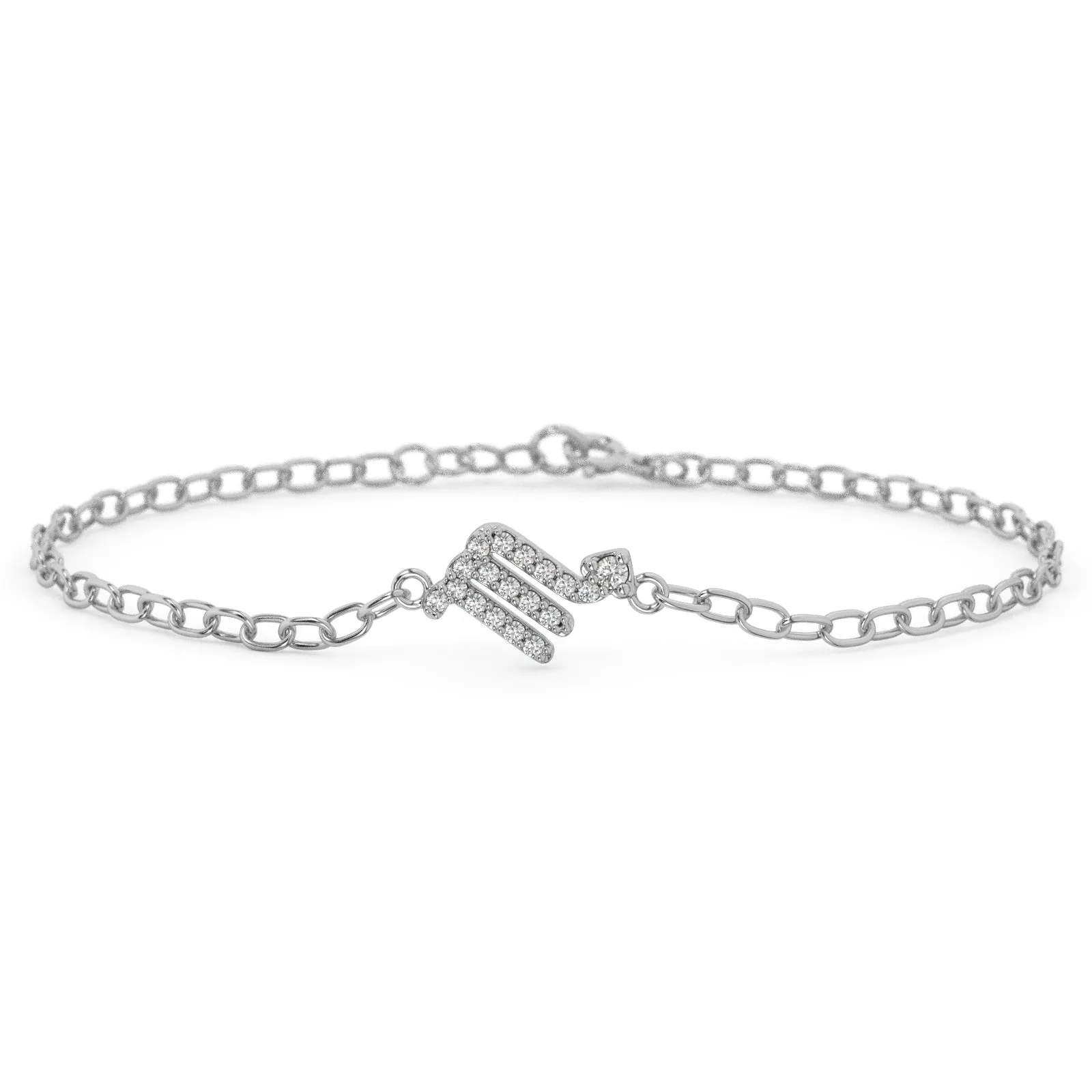 Silver Sagittarius Pave Zodiac Bracelet