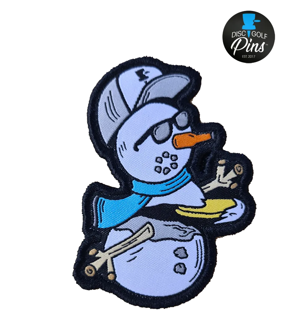 Snowman Winter Disc Golf Patch