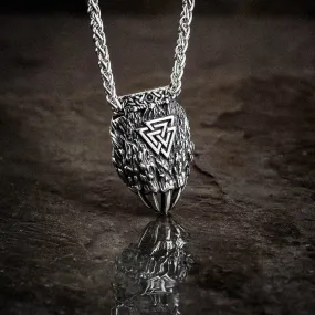 Stainless Steel Bear Paw and Valknut Necklace