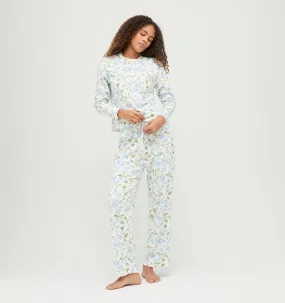 The Olivia Pajama Set - Blue Peony Bouquet