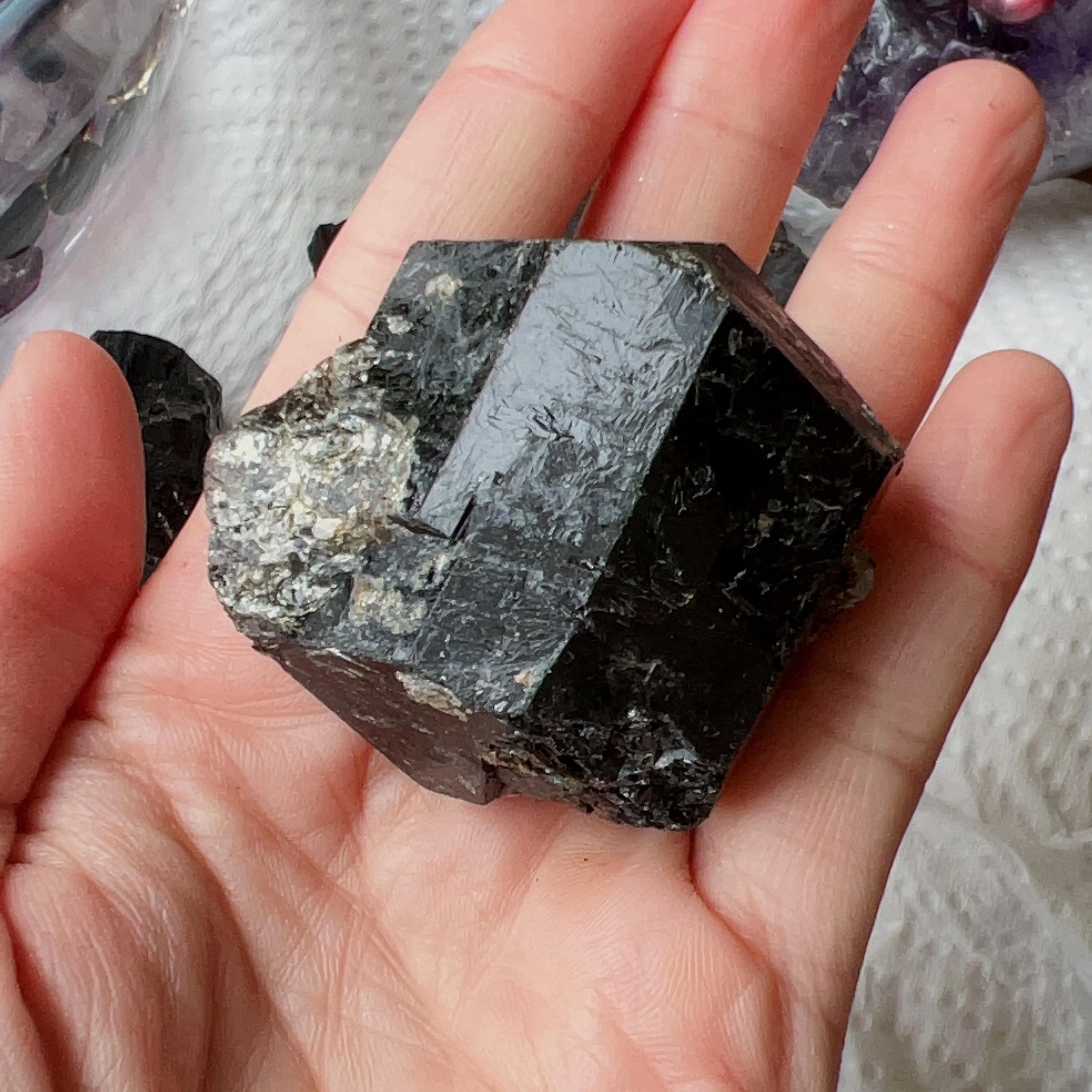 Top Grade Black Tourmaline Twins Raw Stone Perfect Formation 102.8g | Reiki Healing Protection Crystals