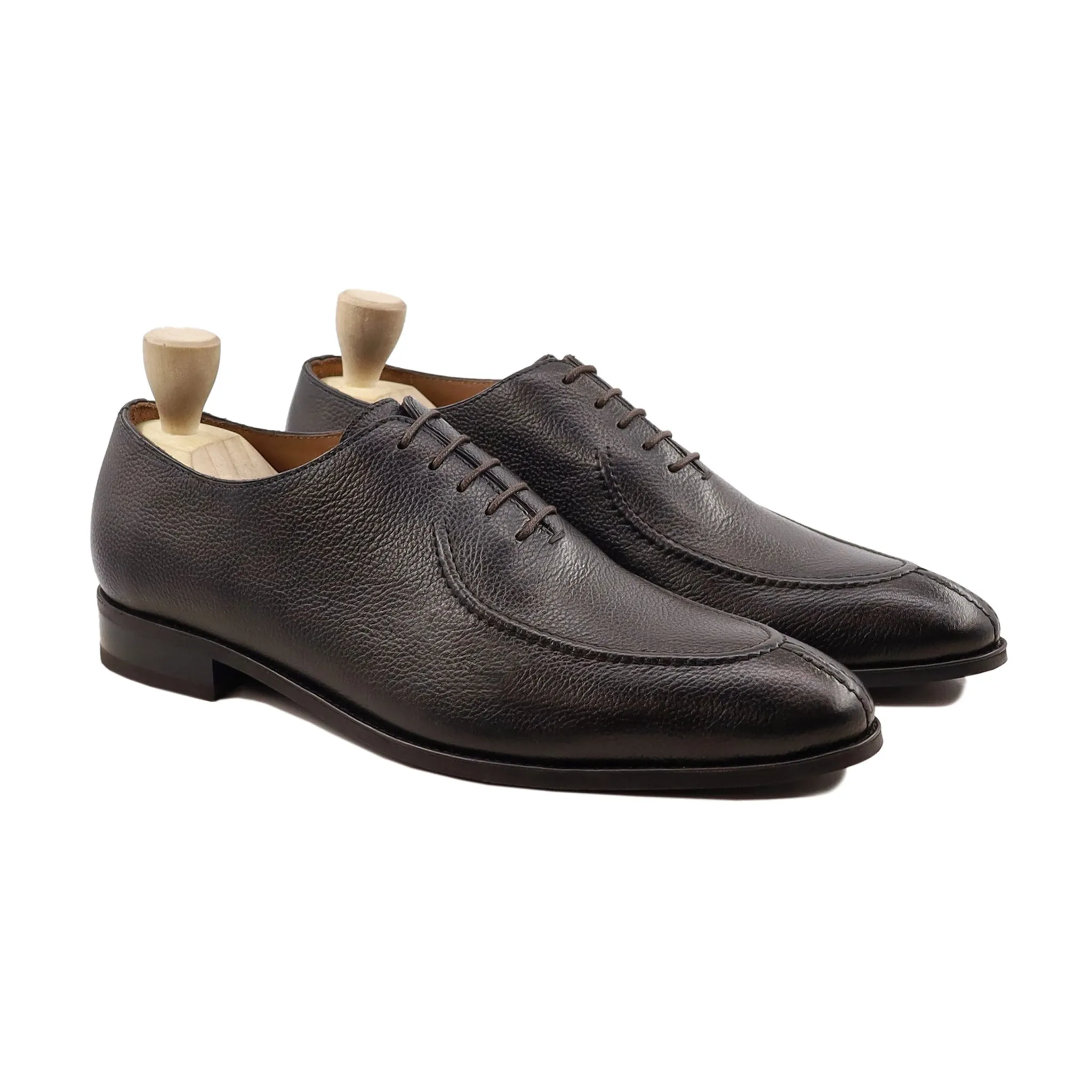 Torun - Men's Dark Brown Pebble Grain Wolecut Shoe