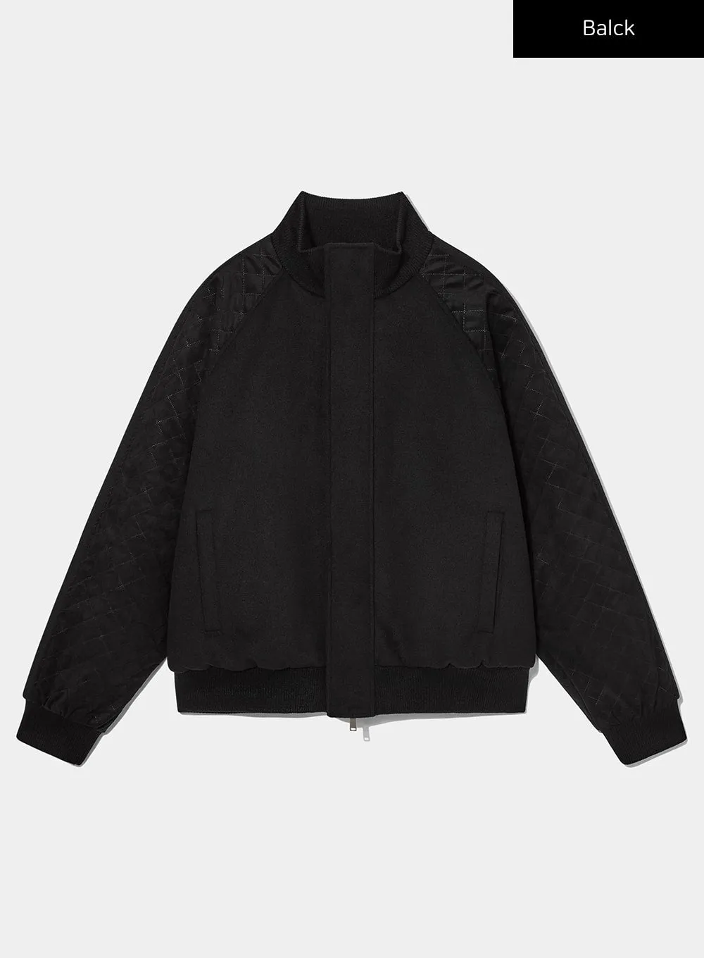 Two Color Felt Bomber Jacket Unisex CJ303