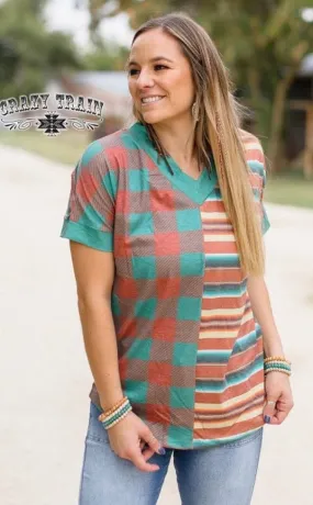 V neck Serape tee