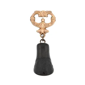 Victorian Gold-Filled Carved Jet Horse Hoof Fob Pendant