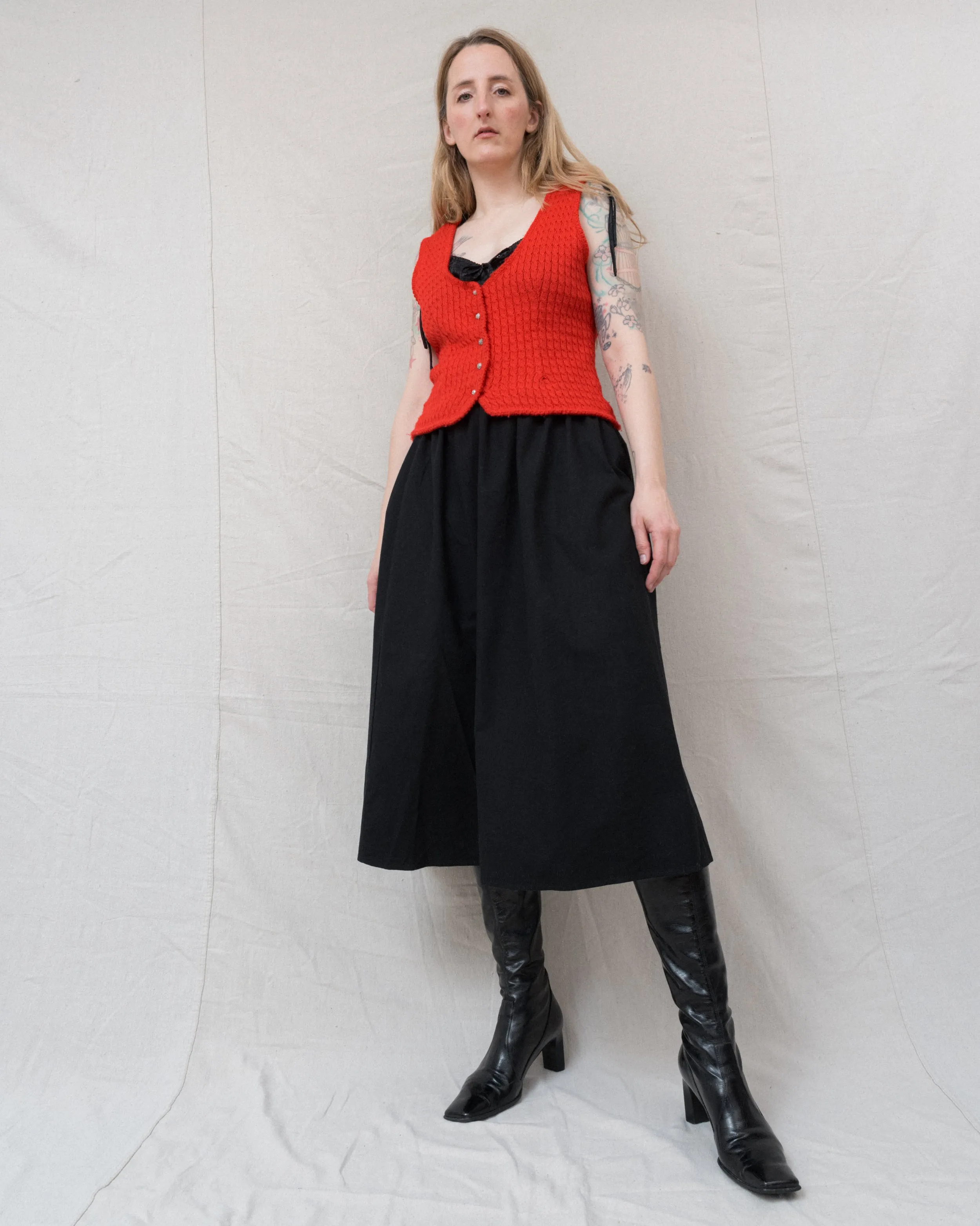 Vintage Cherry Knit Vest (S/M)