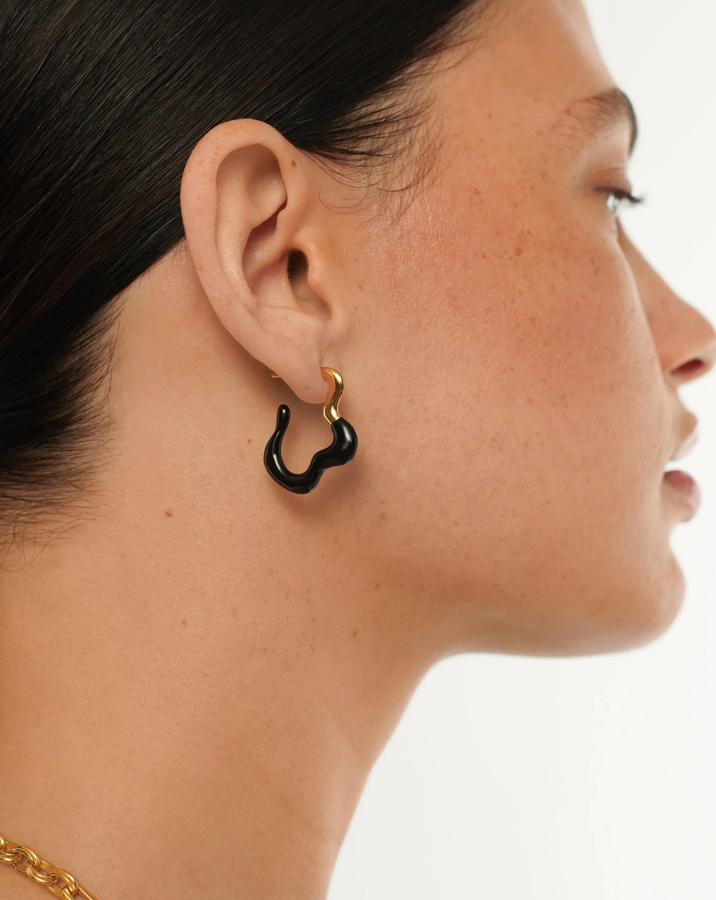 Wavy Enamel Hoop Earrings