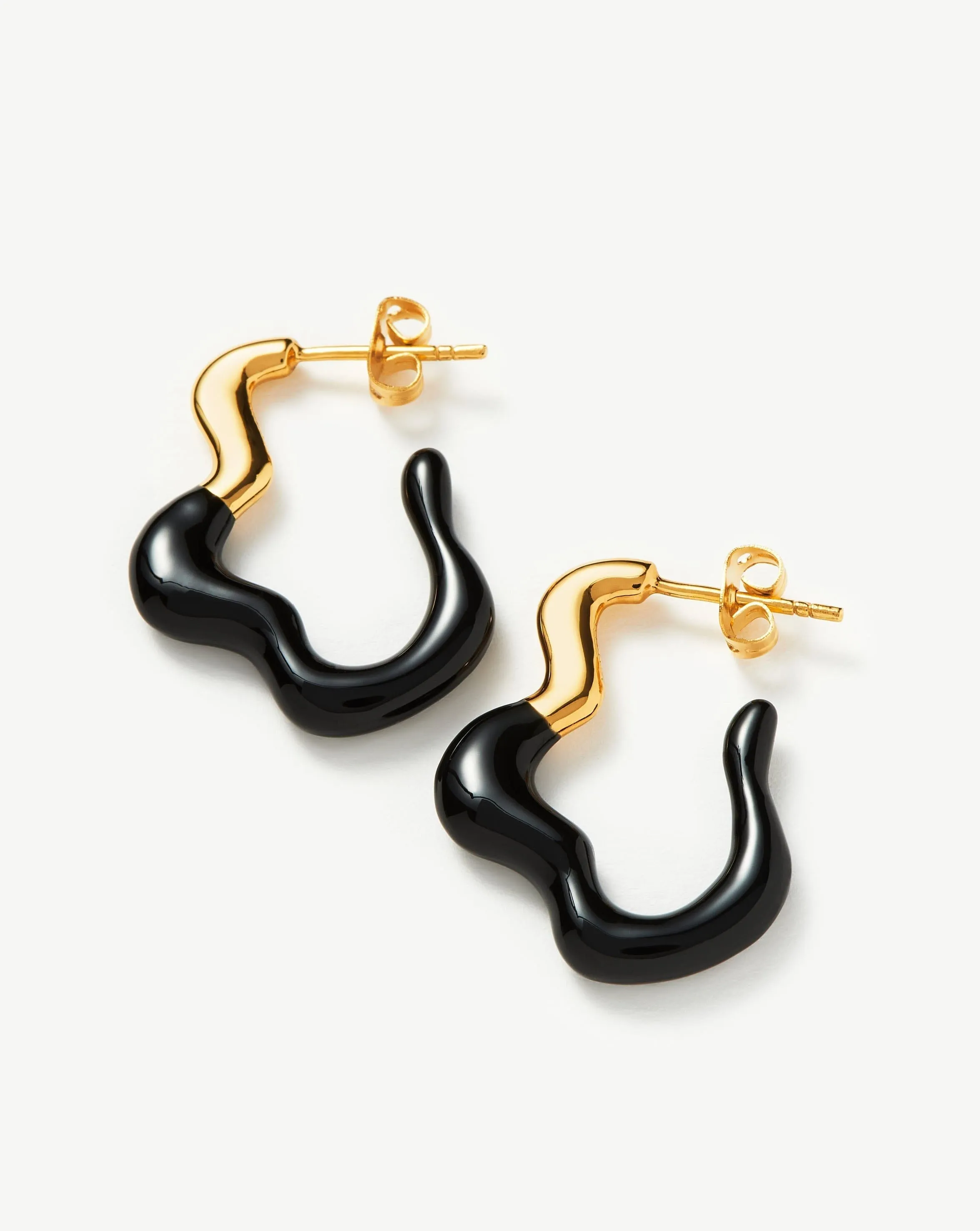 Wavy Enamel Hoop Earrings