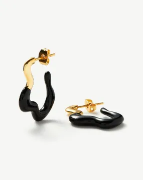 Wavy Enamel Hoop Earrings