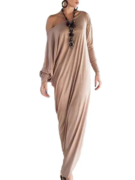 WealFeel Oversize One Shoulder Maxi Dress in Jersey