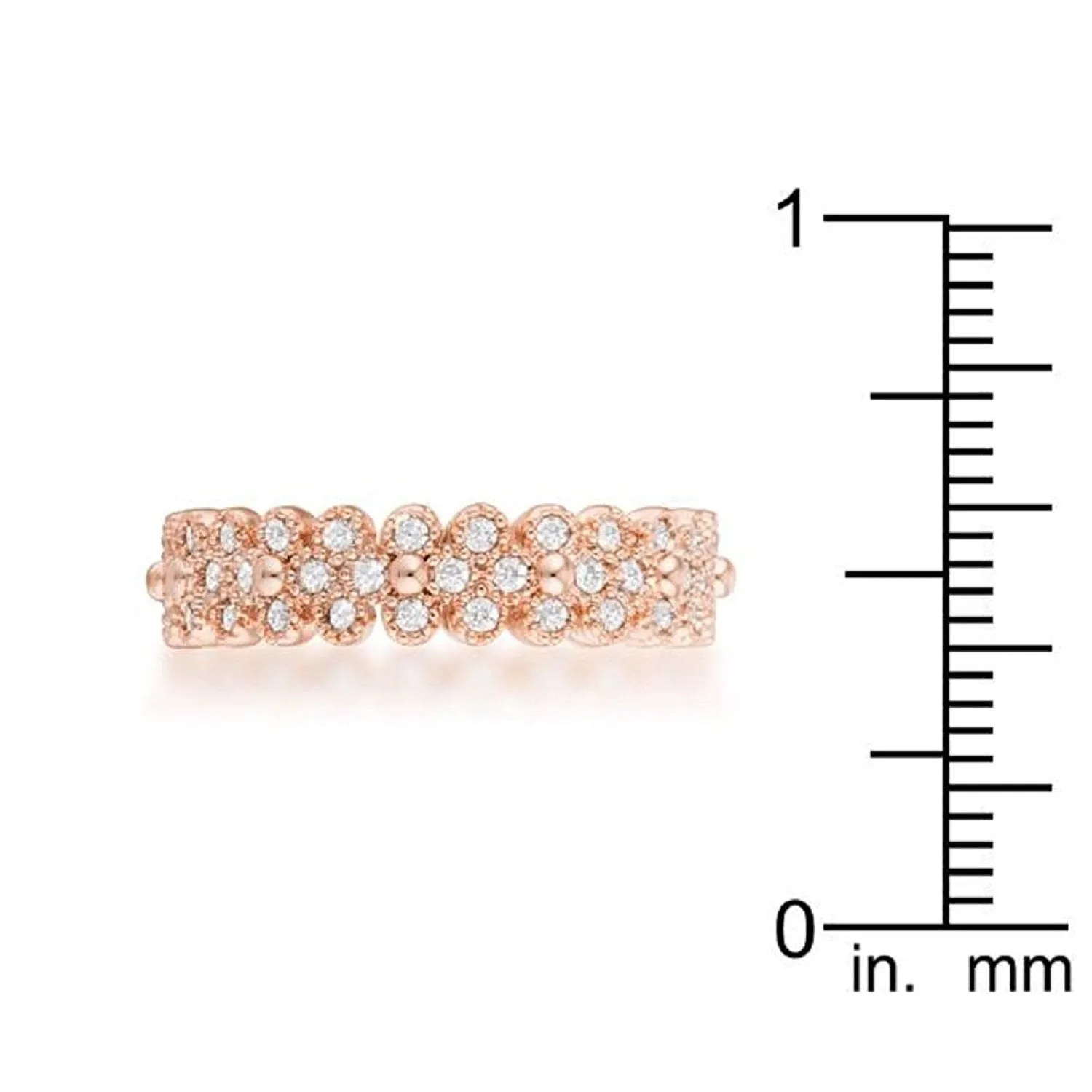 WildKlass 1ct CZ Rose Gold Textured Bezel Set Eternity Ring