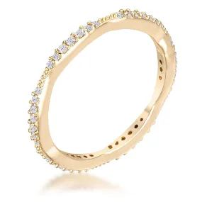 WildKlass .42Ct Dainty 18k Gold Plated Micro Pave CZ Stackable Eternity Ring