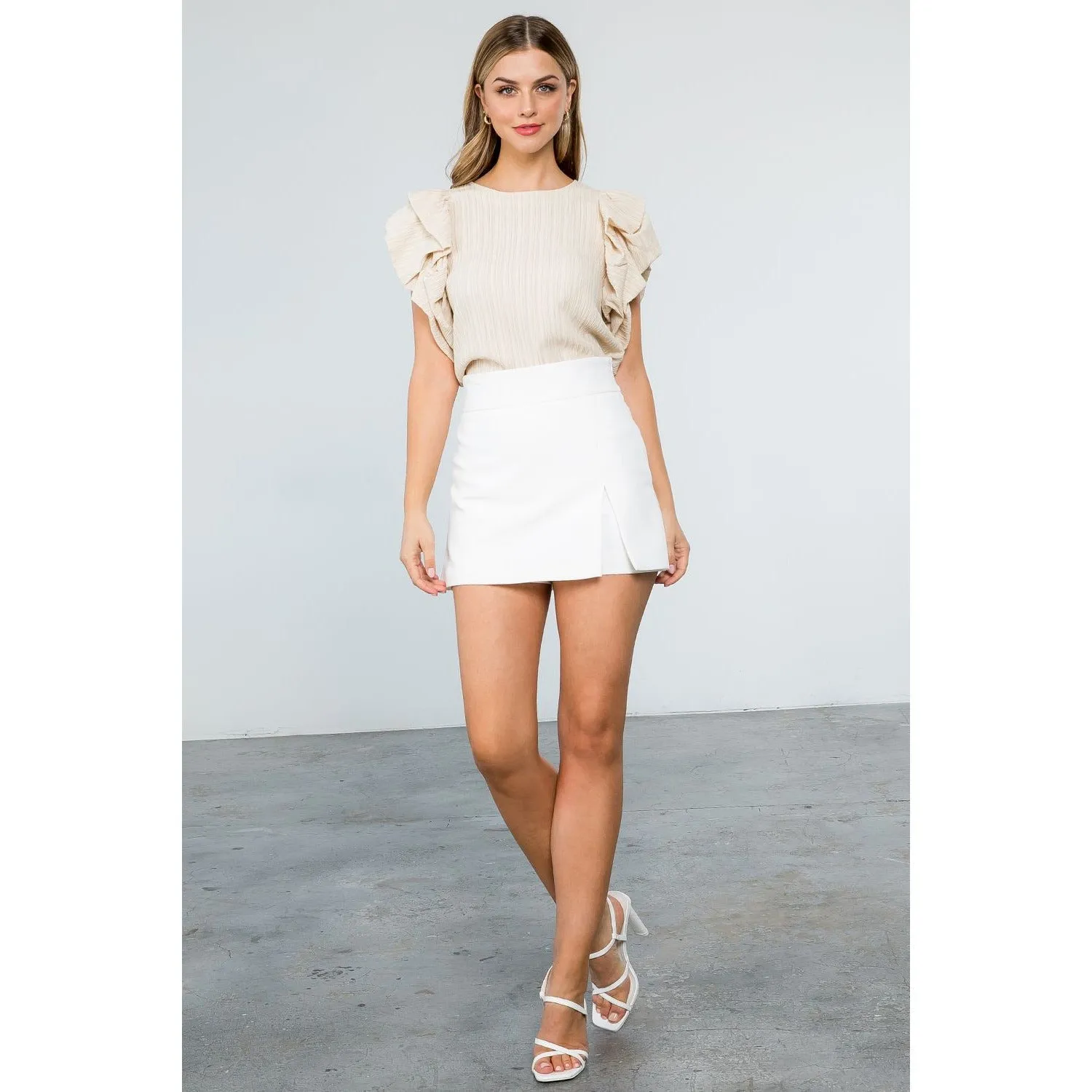 Willow Puff Ruffle Sleeve THML Top