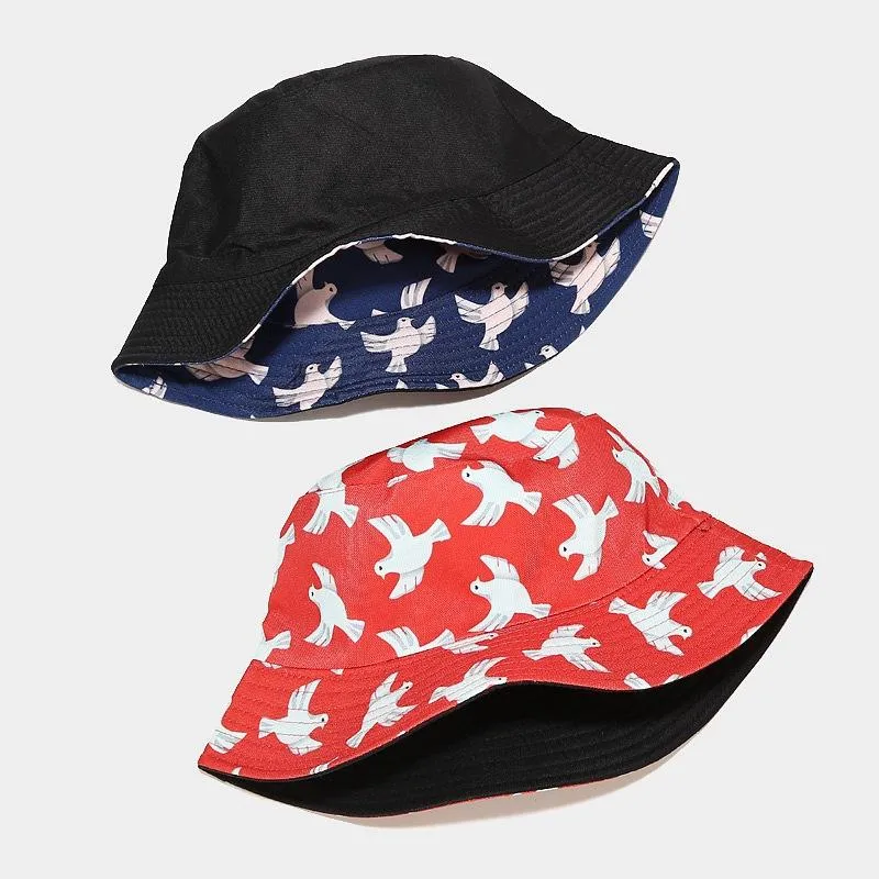 Women Ladies Buckethat Dove Birds Fishing Caps Bucket Hats Gorras