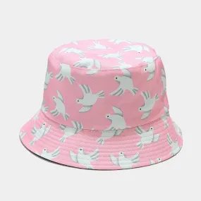 Women Ladies Buckethat Dove Birds Fishing Caps Bucket Hats Gorras