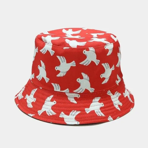 Women Ladies Buckethat Dove Birds Fishing Caps Bucket Hats Gorras