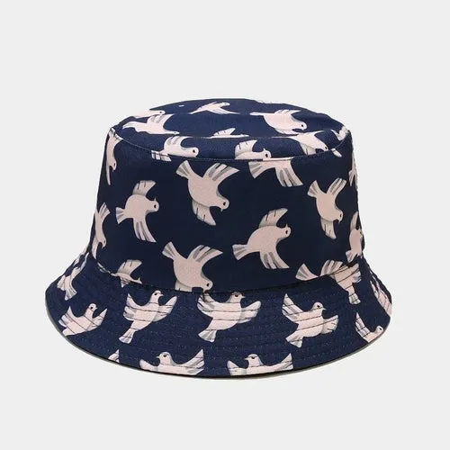 Women Ladies Buckethat Dove Birds Fishing Caps Bucket Hats Gorras