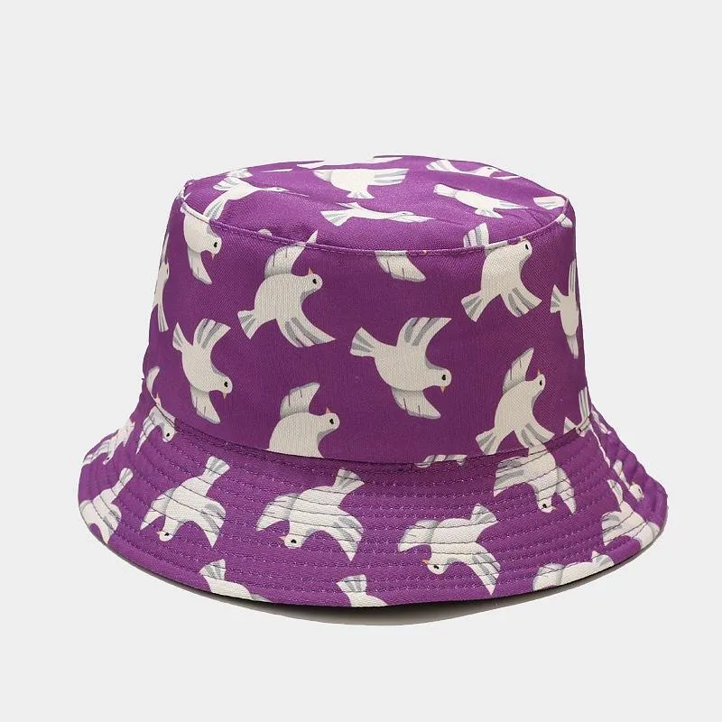 Women Ladies Buckethat Dove Birds Fishing Caps Bucket Hats Gorras