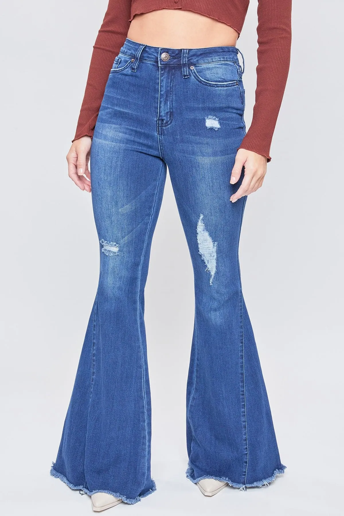 Women's Gigi  Extreme Fit & Flare Jeans-Distressed